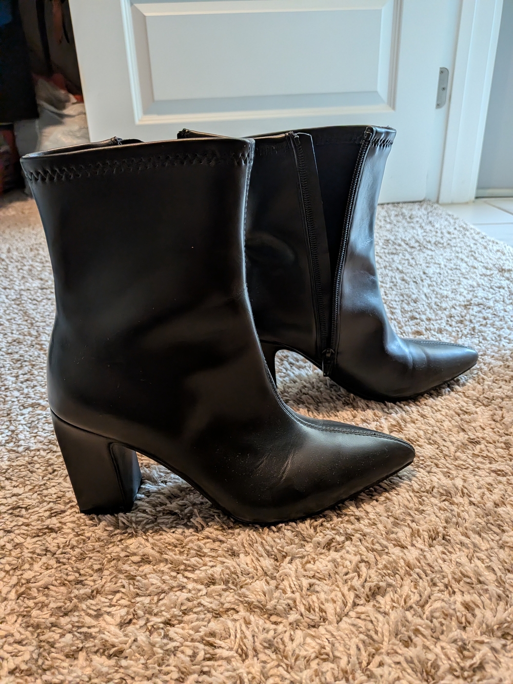 Target Black Pointed-Toe Block Heel Ankle Boots